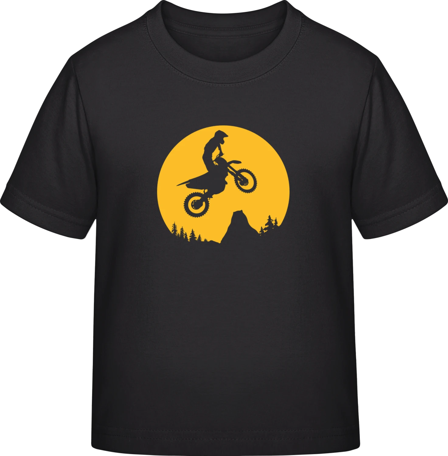 Man On A Motorcycle In The Moonlight - Black Exact 190 Kids - Front