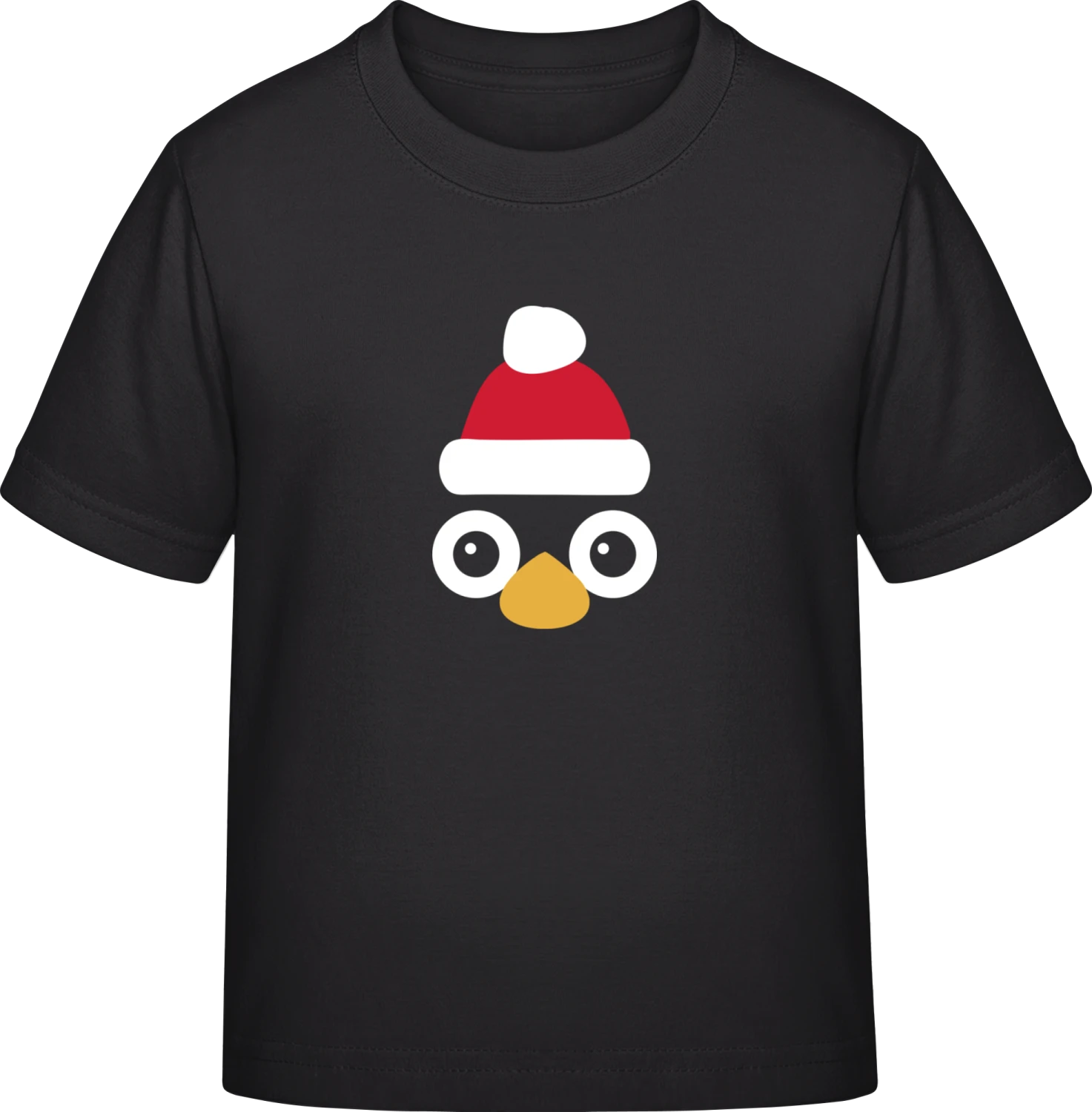 Christmas Penguin Head - Black Exact 190 Kids - Front