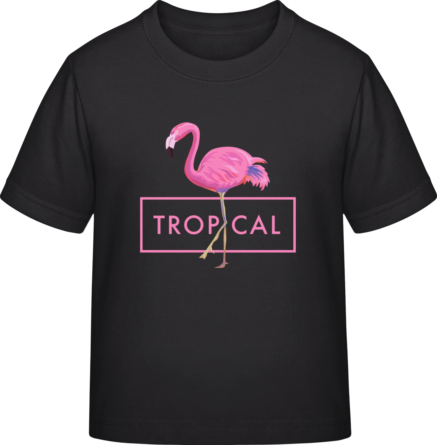 Tropical Flamingo - Black Exact 190 Kids - Front