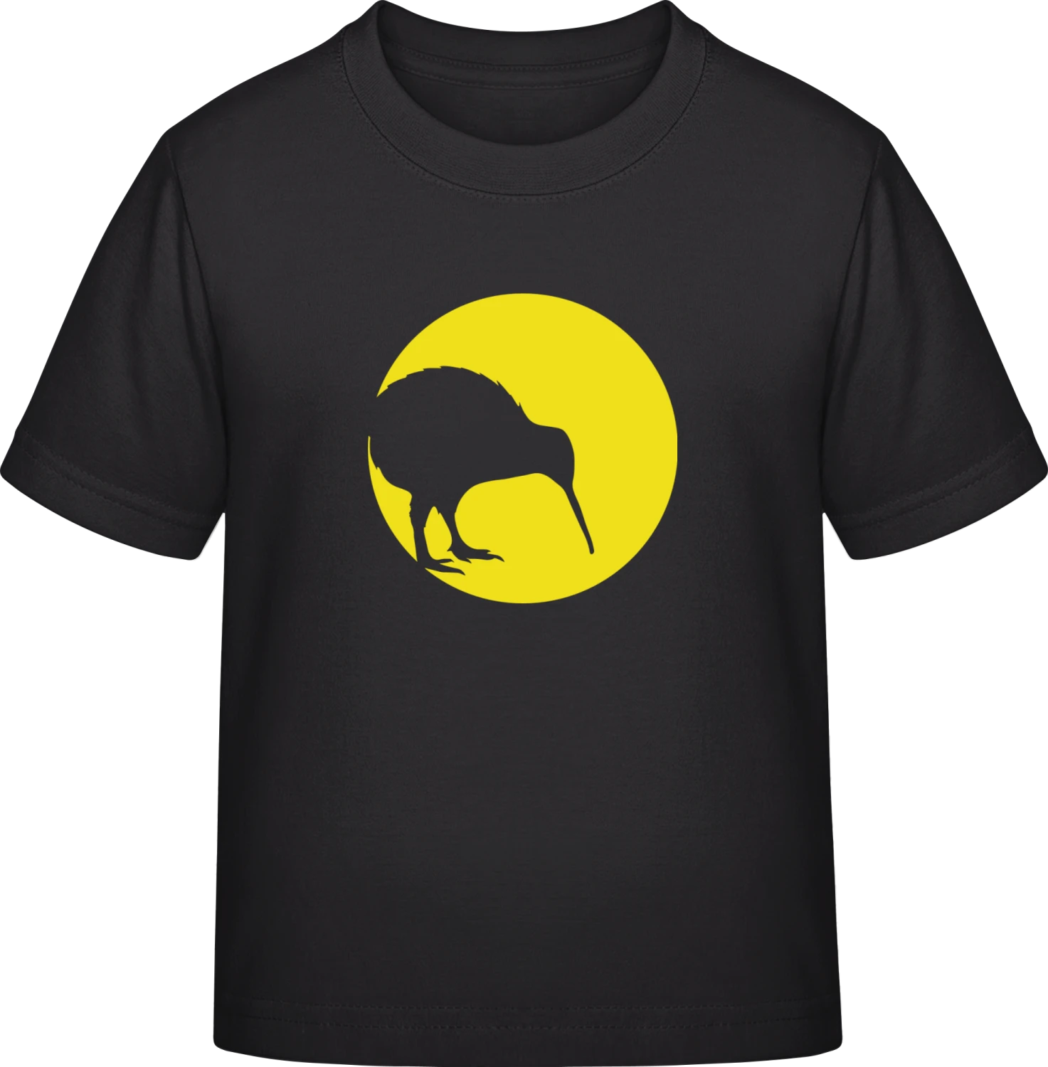 Kiwi Bird In The Moonlight - Black Exact 190 Kids - Front