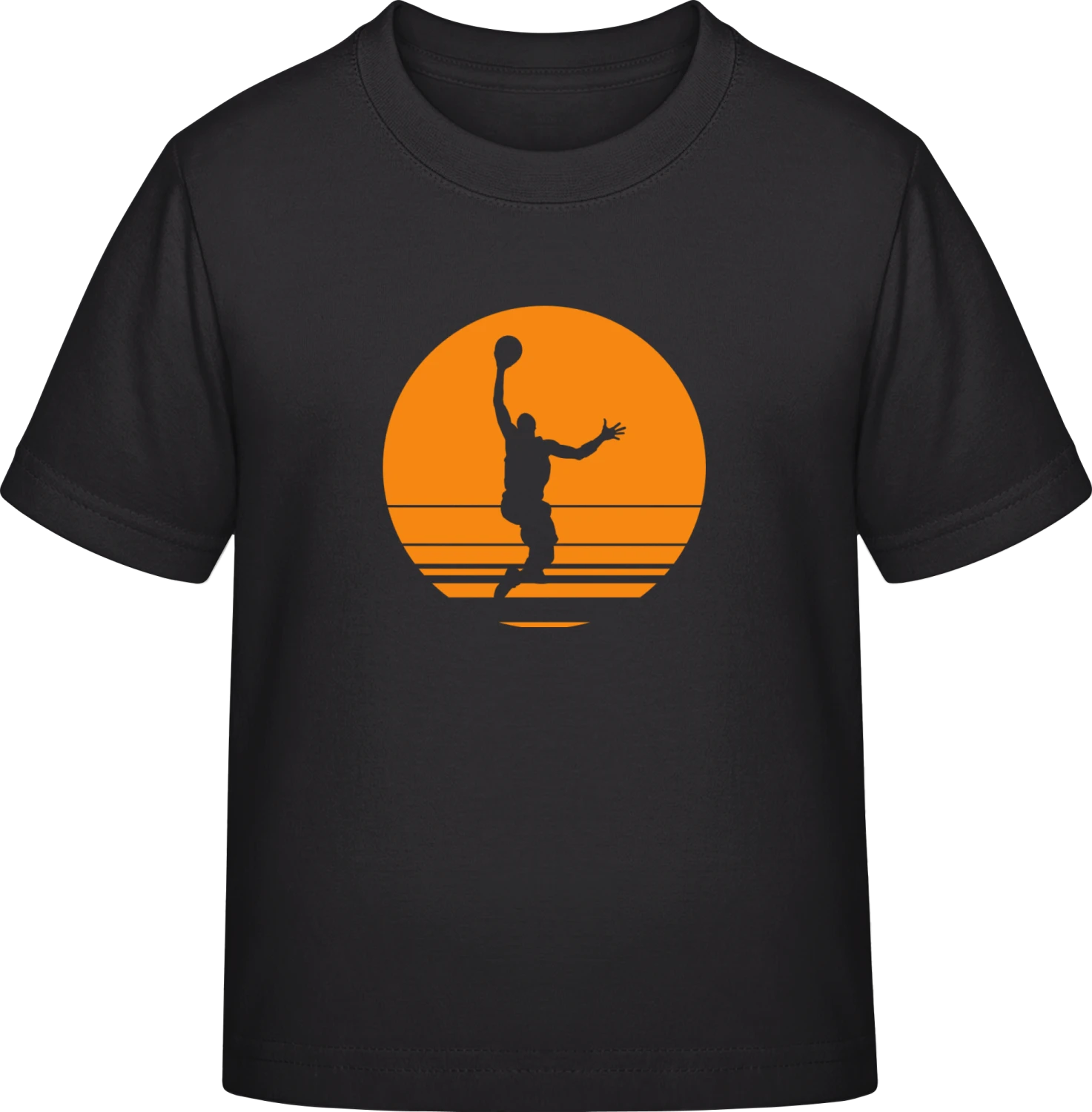 Basketball Player Sunset - Black Exact 190 Kids - Front