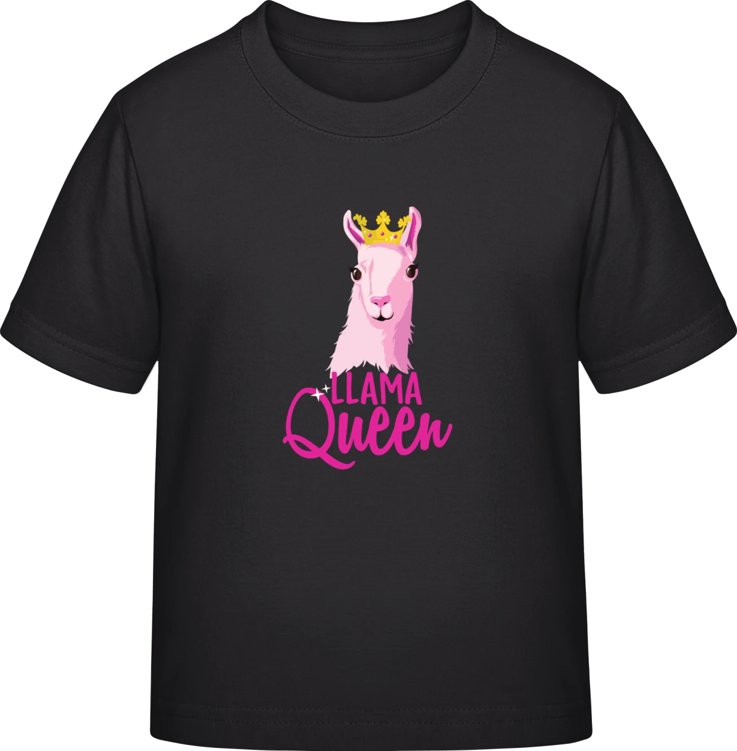 Llama Queen - Black Exact 190 Kids - Front