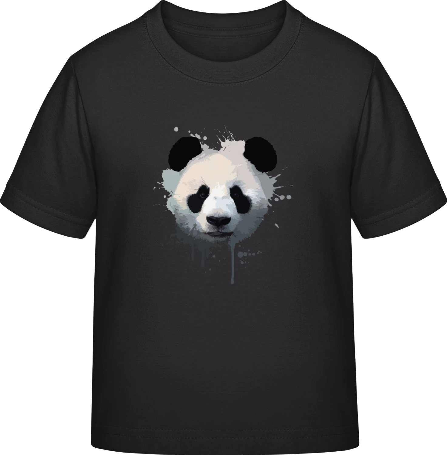 Panda Face Watercolor - Black Exact 190 Kids - Front