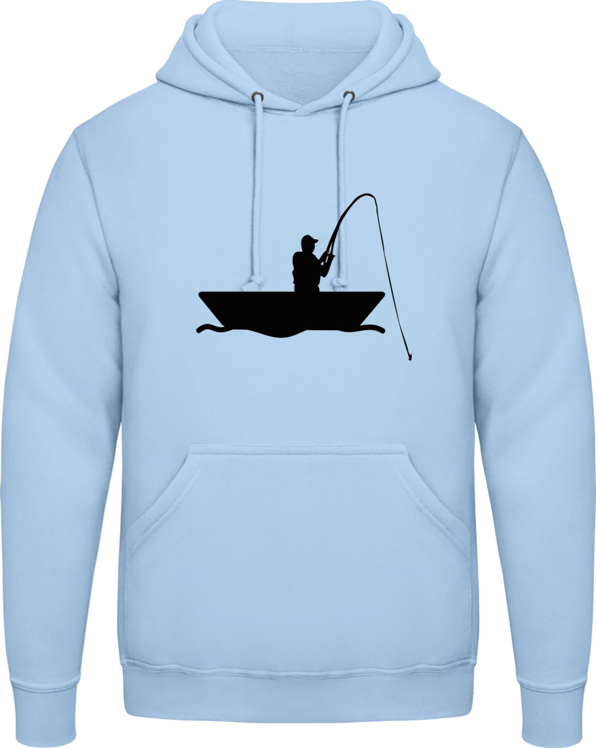 Fisherboat Angler - Sky Blue AWDis man hoodie - Front