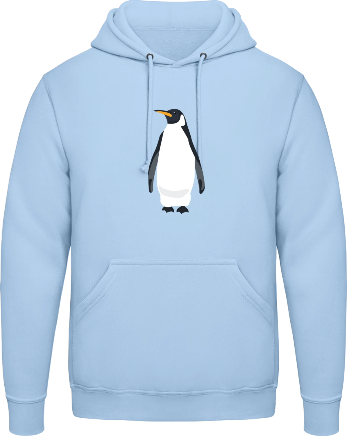 Penguin Illustration - Sky Blue AWDis man hoodie - Front