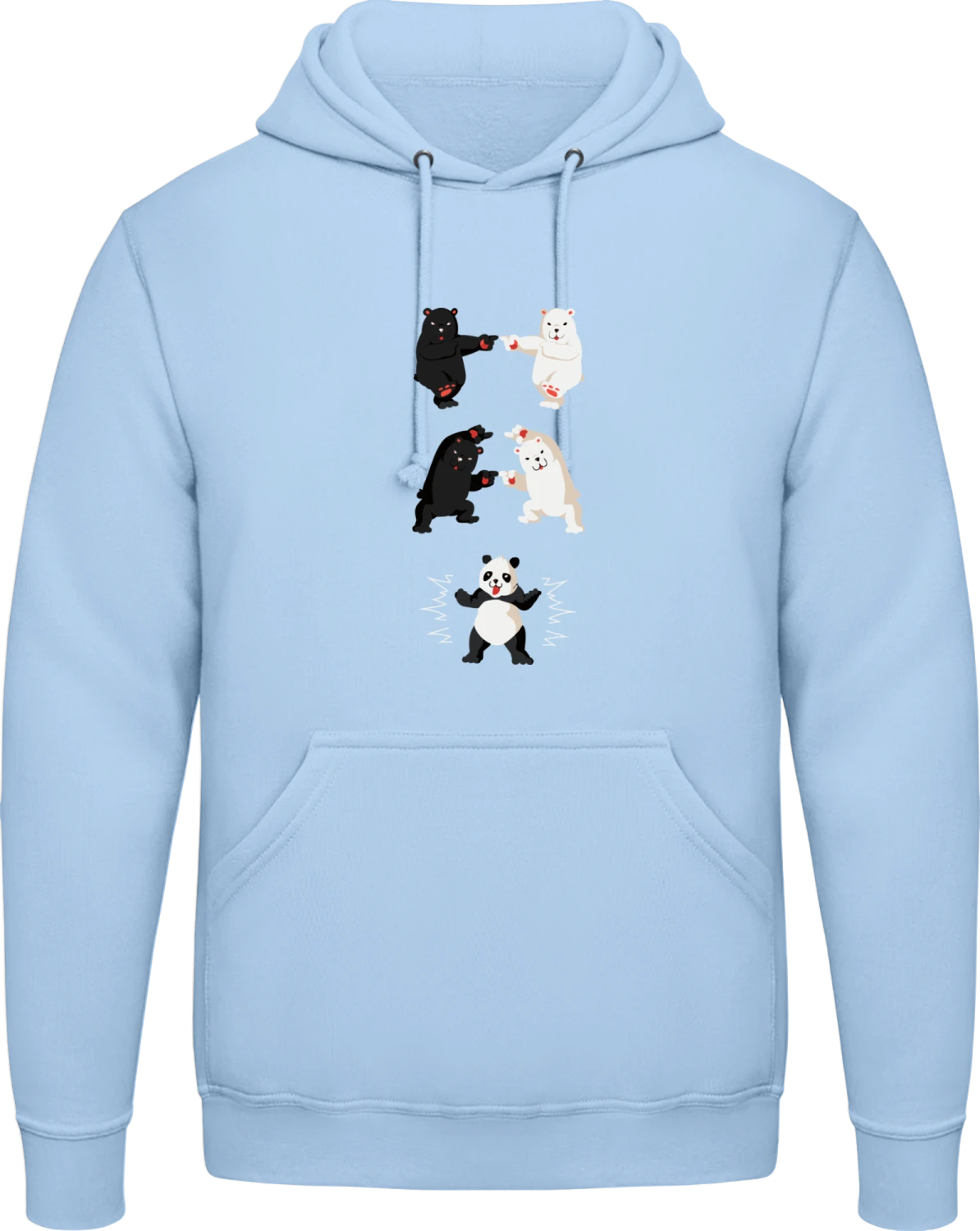 Panda Bear Fusion - Sky Blue AWDis man hoodie - Front