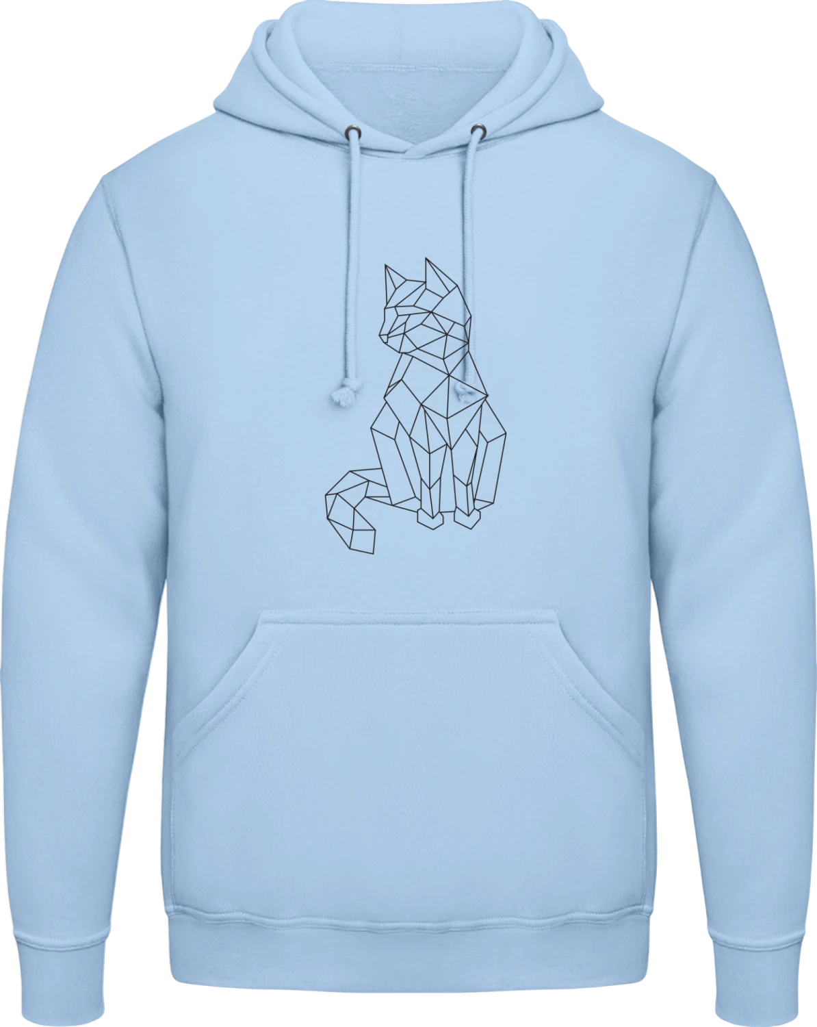 Cat Geometric - Sky Blue AWDis man hoodie - Front