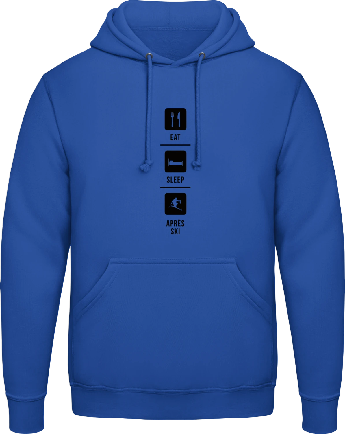 Eat Sleep Après Ski - Royal blue AWDis man hoodie - Front