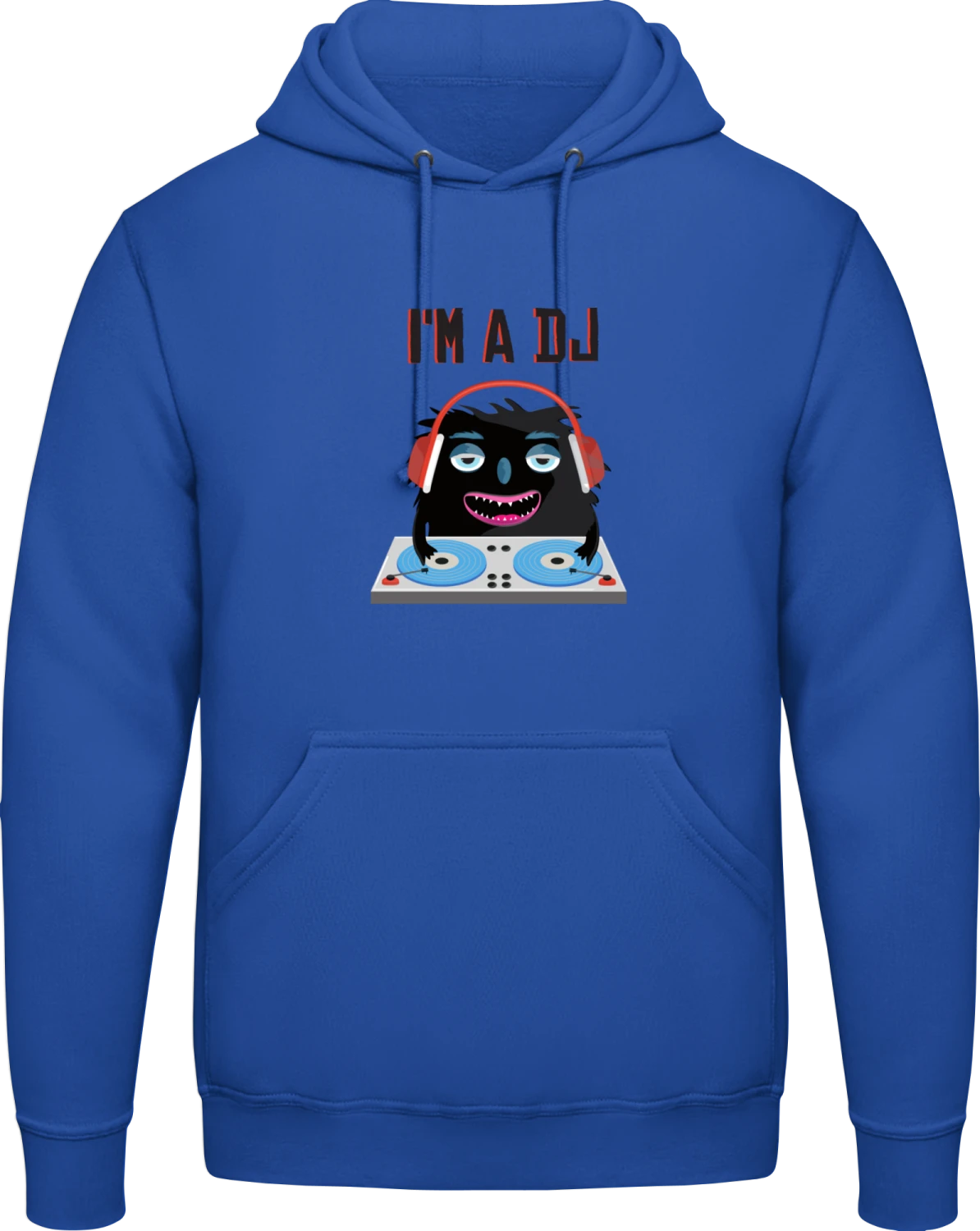 I'm a DJ Monster - Royal blue AWDis man hoodie - Front