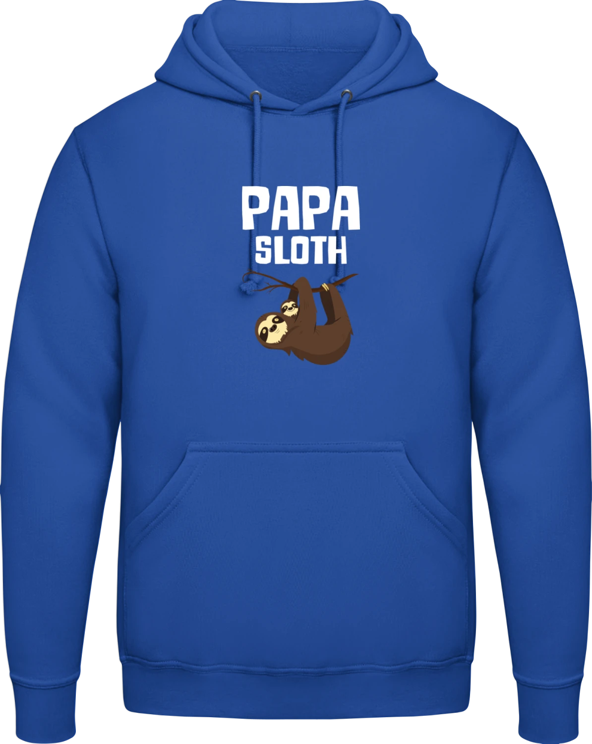 Papa Sloth - Royal blue AWDis man hoodie - Front