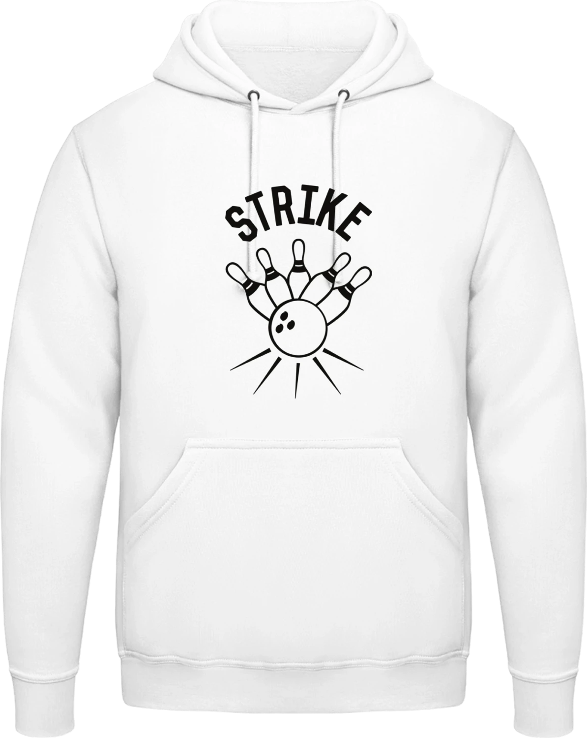 Strike Bowling - Arctic white AWDis man hoodie - Front