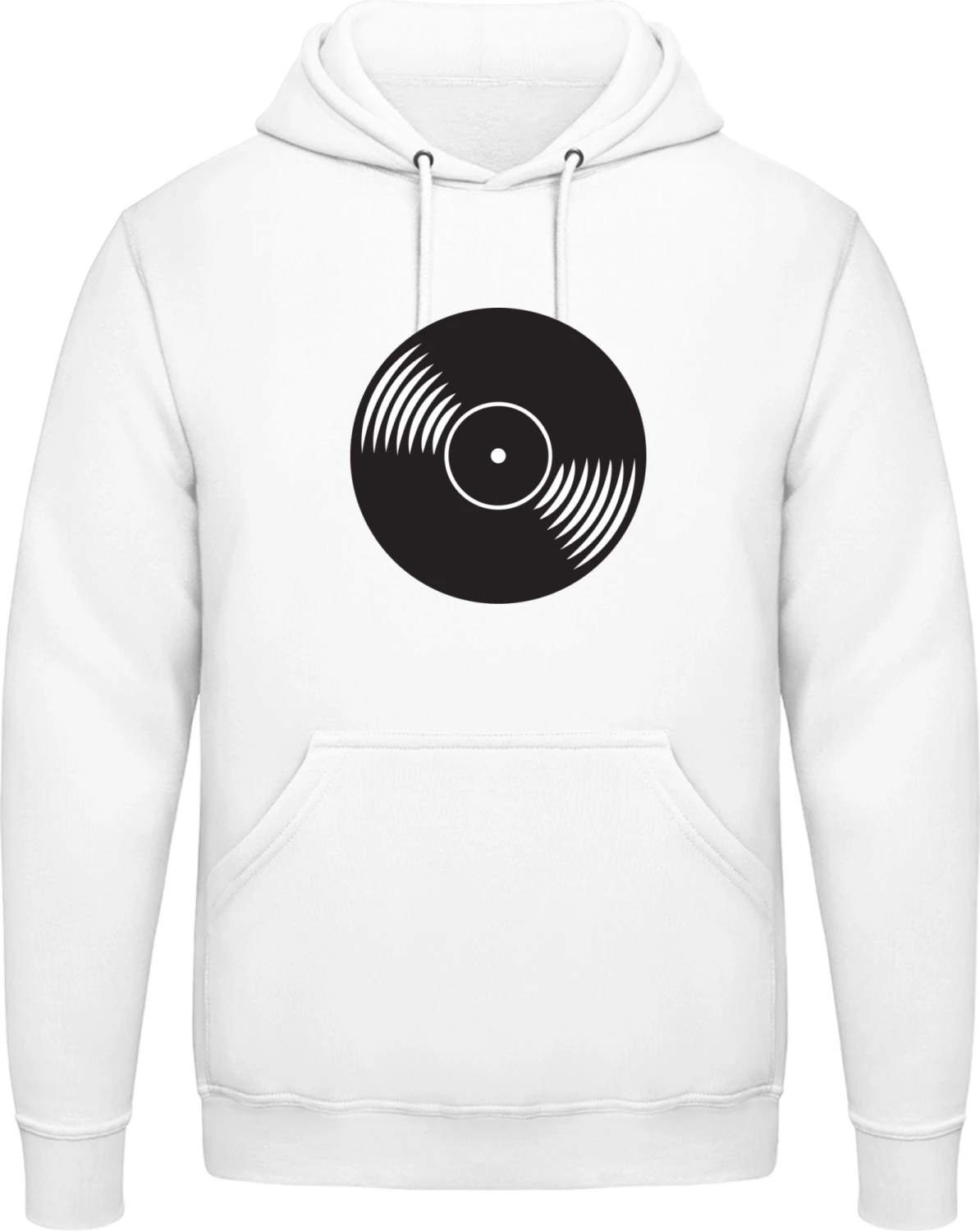 Vinyl Record - Arctic white AWDis man hoodie - Front