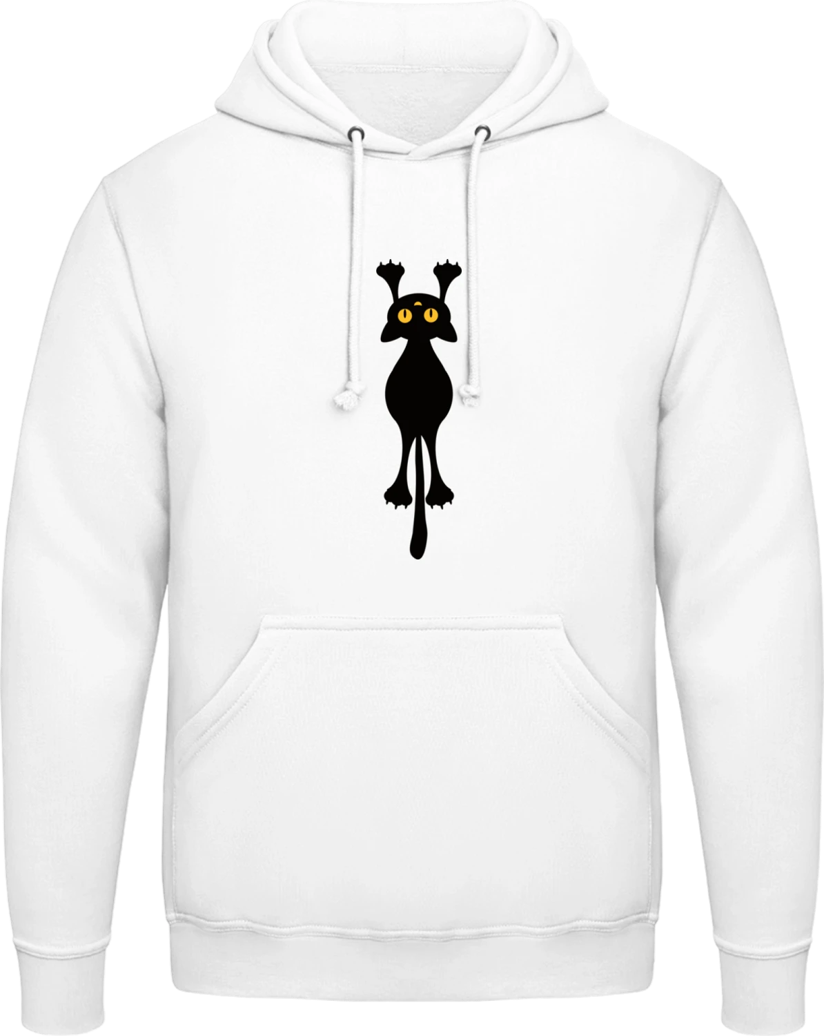 Hanging Cat - Arctic white AWDis man hoodie - Front