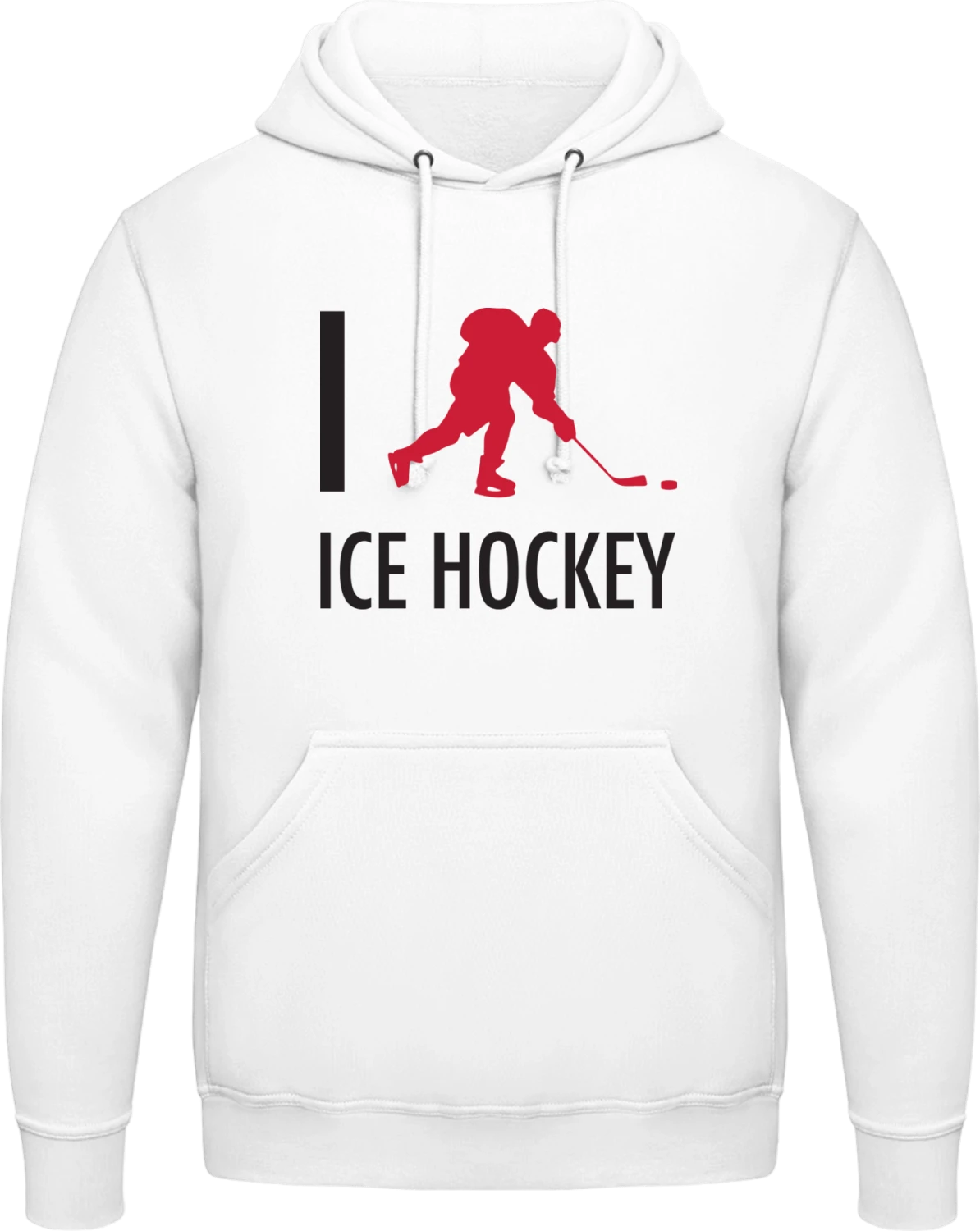 I Love Ice Hockey - Arctic white AWDis man hoodie - Front