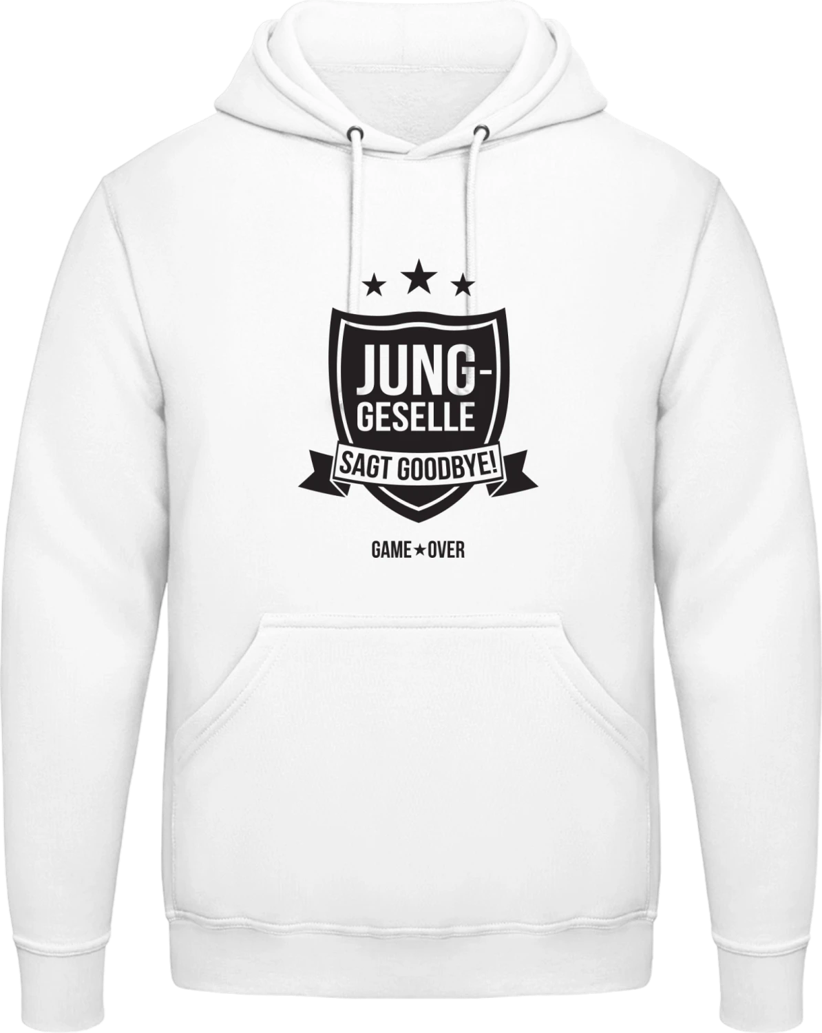 Junggeselle sagt Goodbye - Arctic white AWDis man hoodie - Front