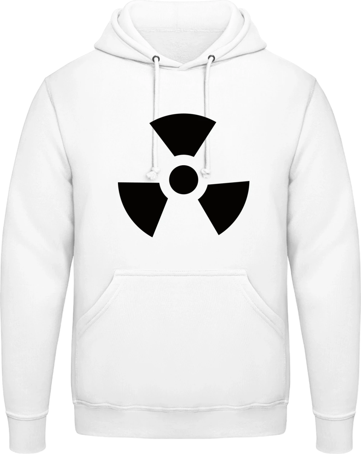 Radioactive Symbol - Arctic white AWDis man hoodie - Front