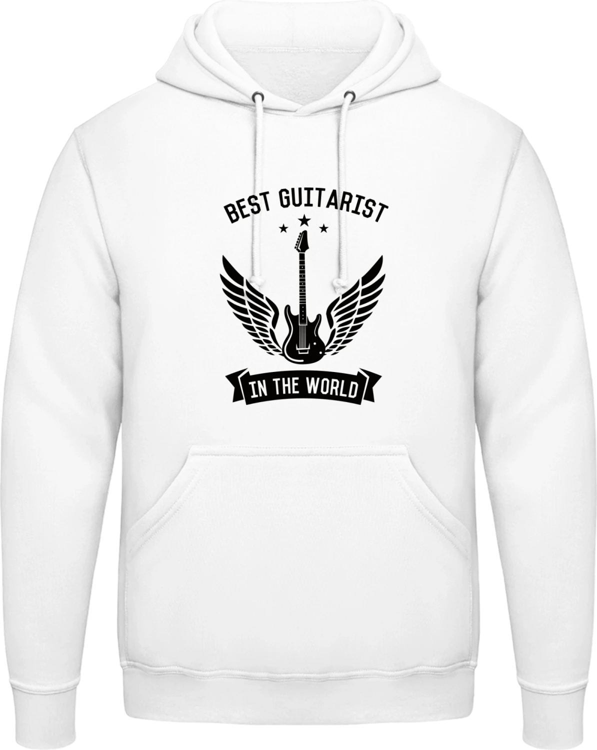 Best Guitarist In The World - Arctic white AWDis man hoodie - Front