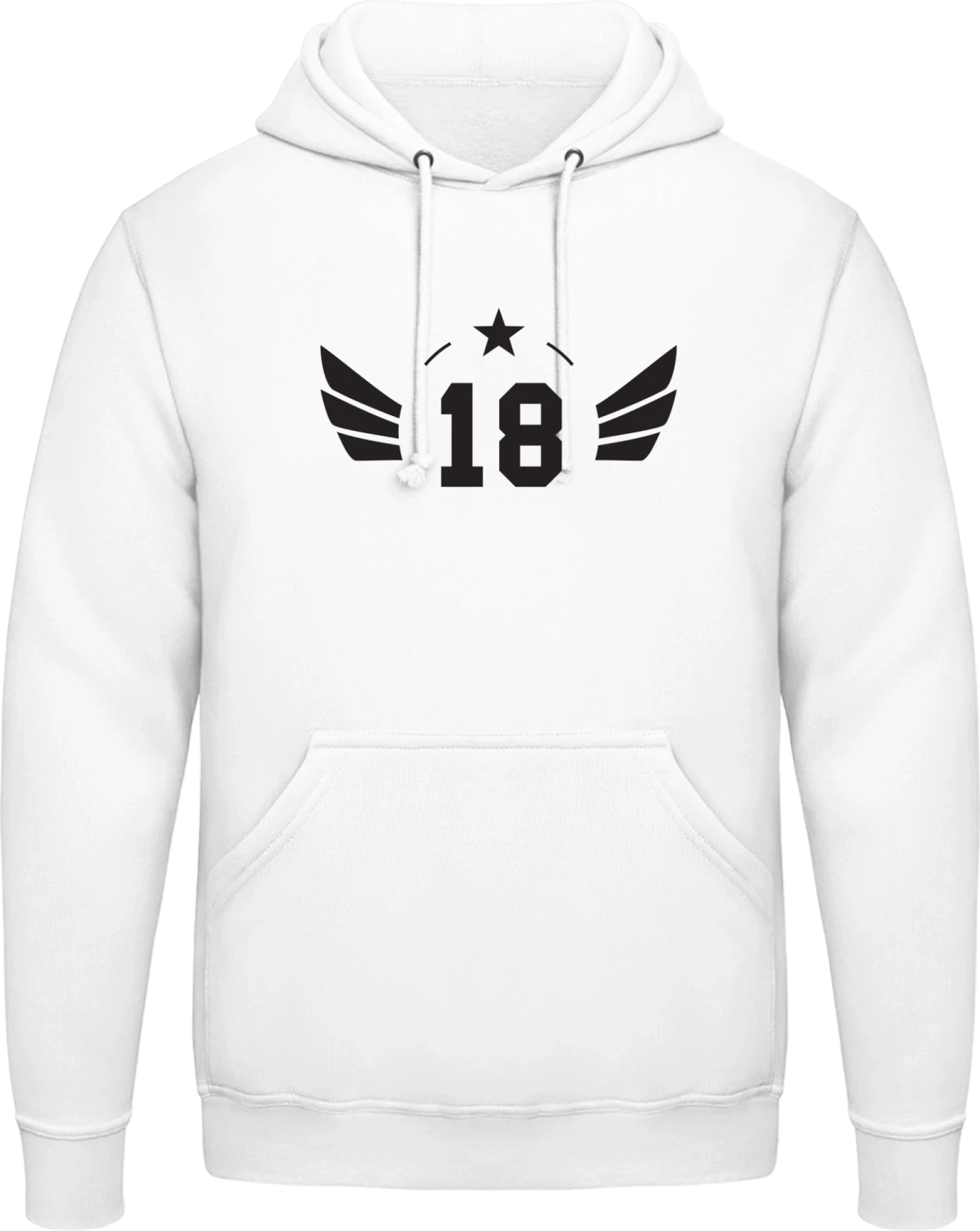 18 Years - Arctic white AWDis man hoodie - Front