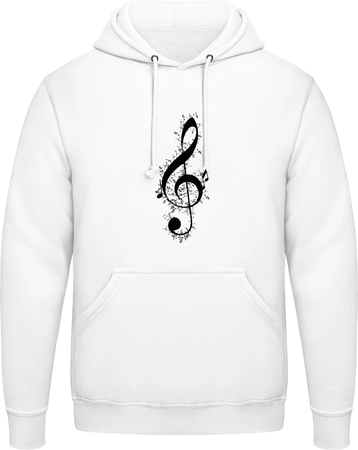 Stylish Music Note - Arctic white AWDis man hoodie - Front