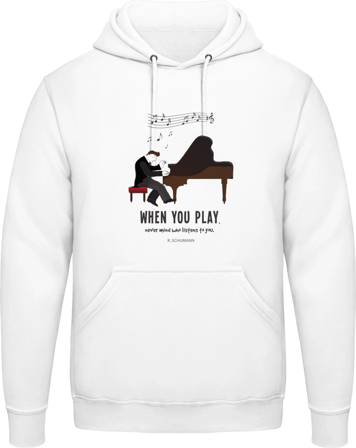 When You Play Piano - Arctic white AWDis man hoodie - Front