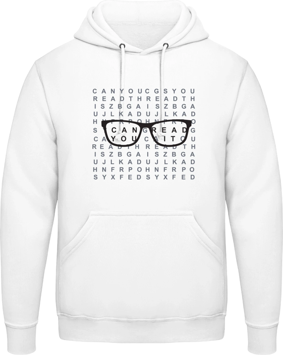 Eye Test - Arctic white AWDis man hoodie - Front