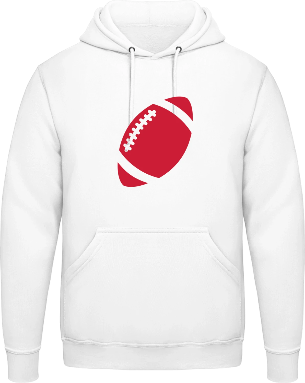 Rugby Ball - Arctic white AWDis man hoodie - Front