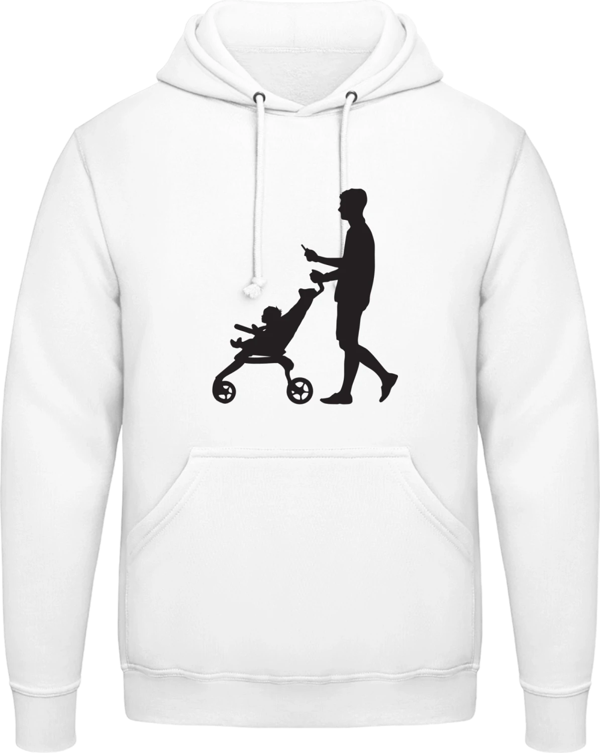 The Walking Dad Silhouette - Arctic white AWDis man hoodie - Front