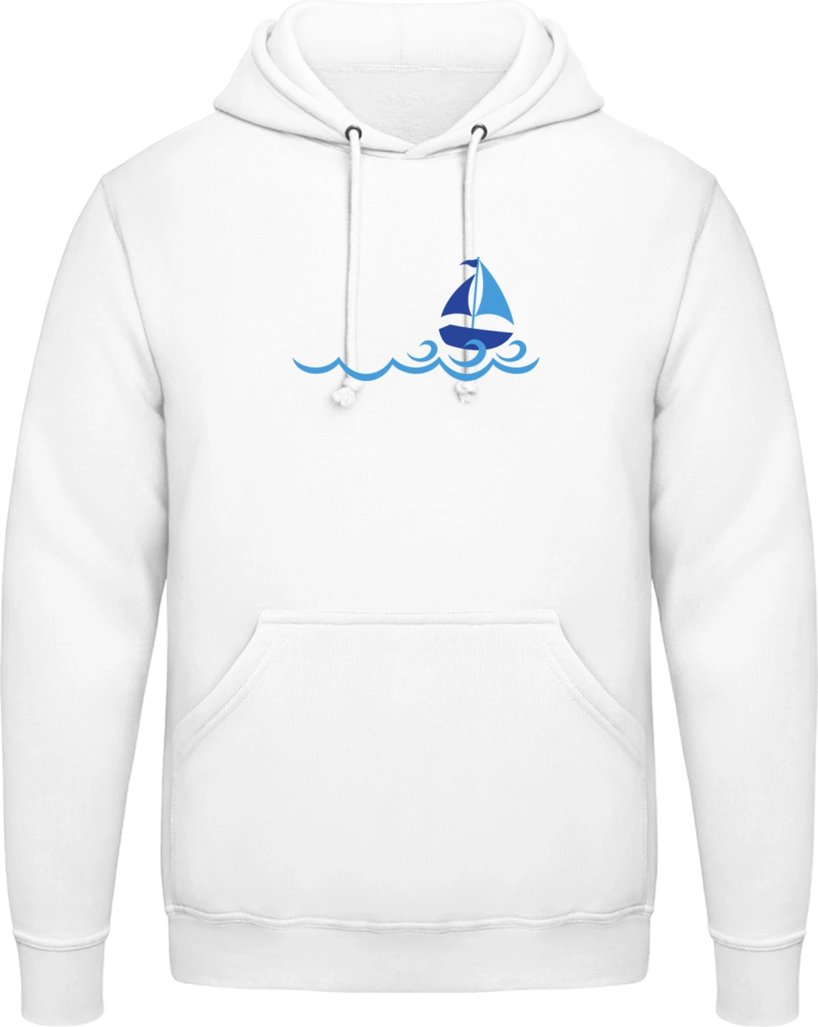 Sailboat On Waves - Arctic white AWDis man hoodie - Front