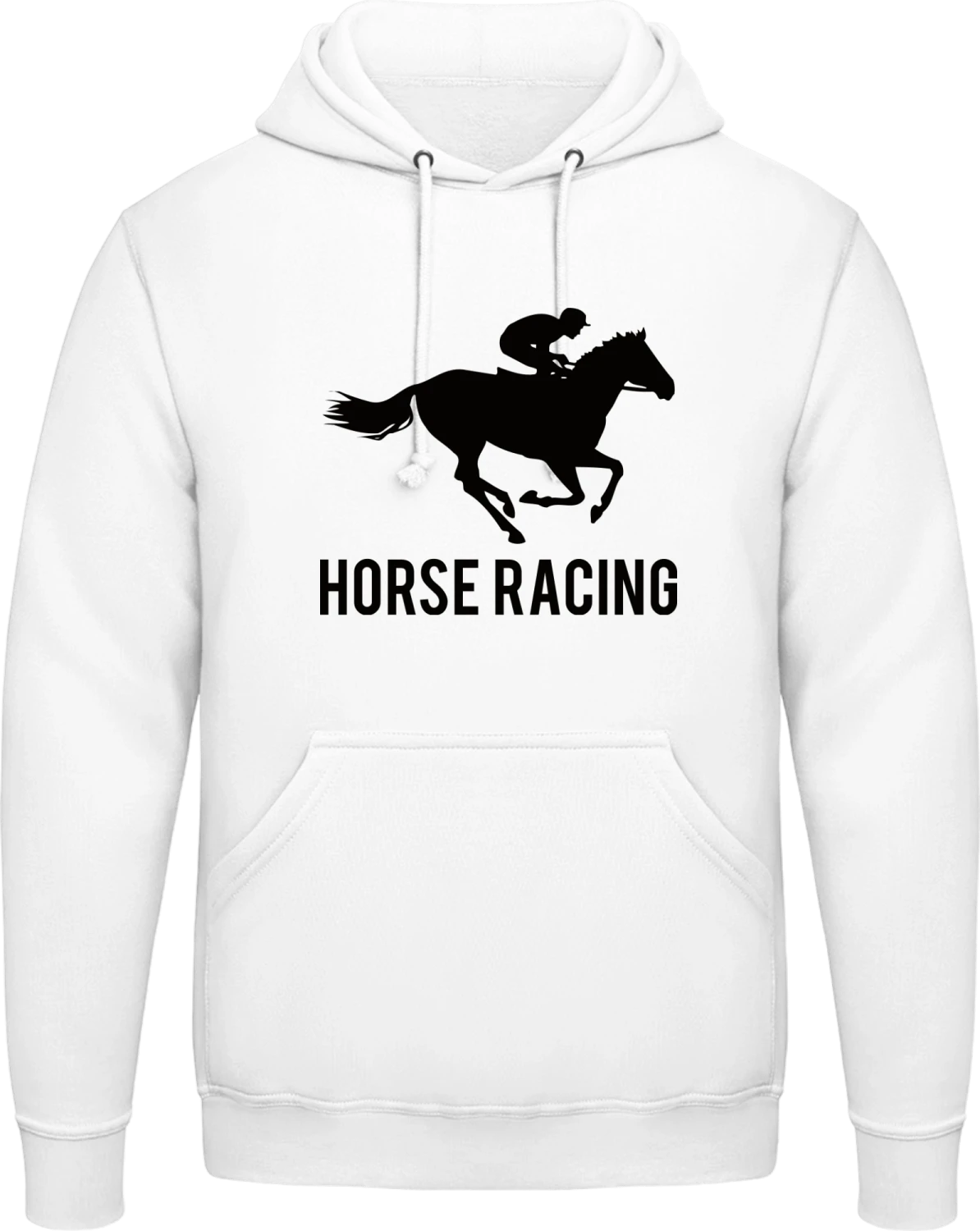 Horse Racing - Arctic white AWDis man hoodie - Front