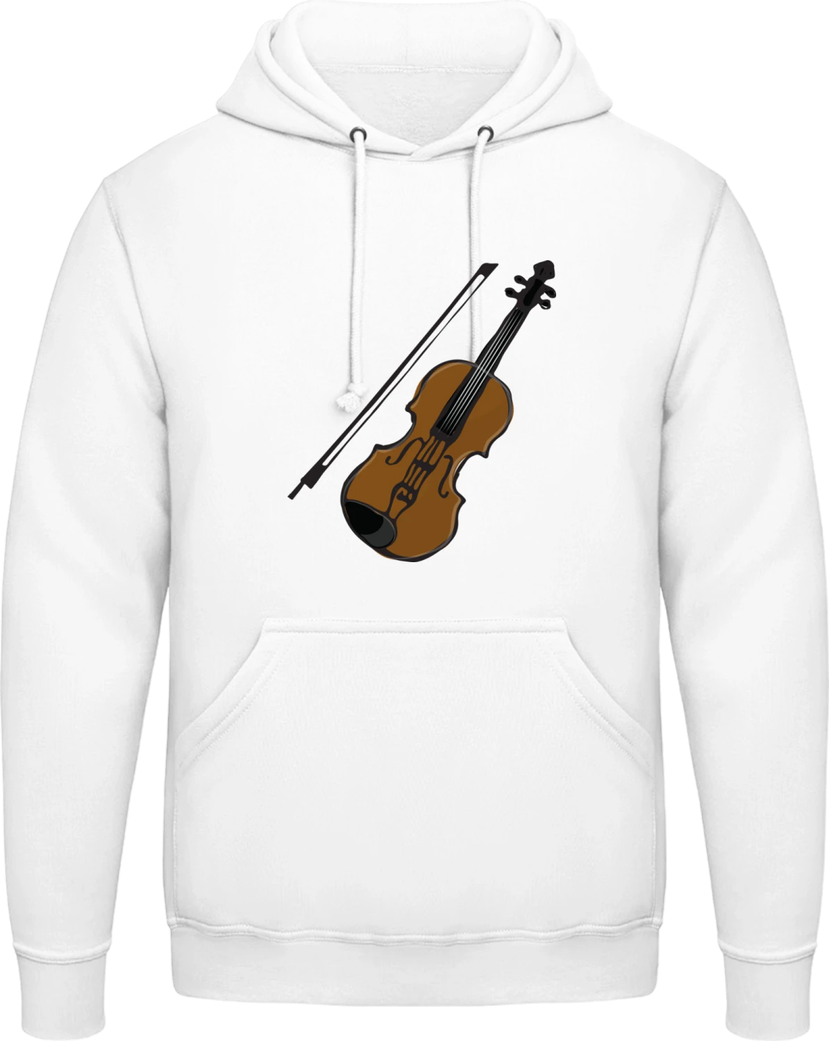 Violin Illustration - Arctic white AWDis man hoodie - Front