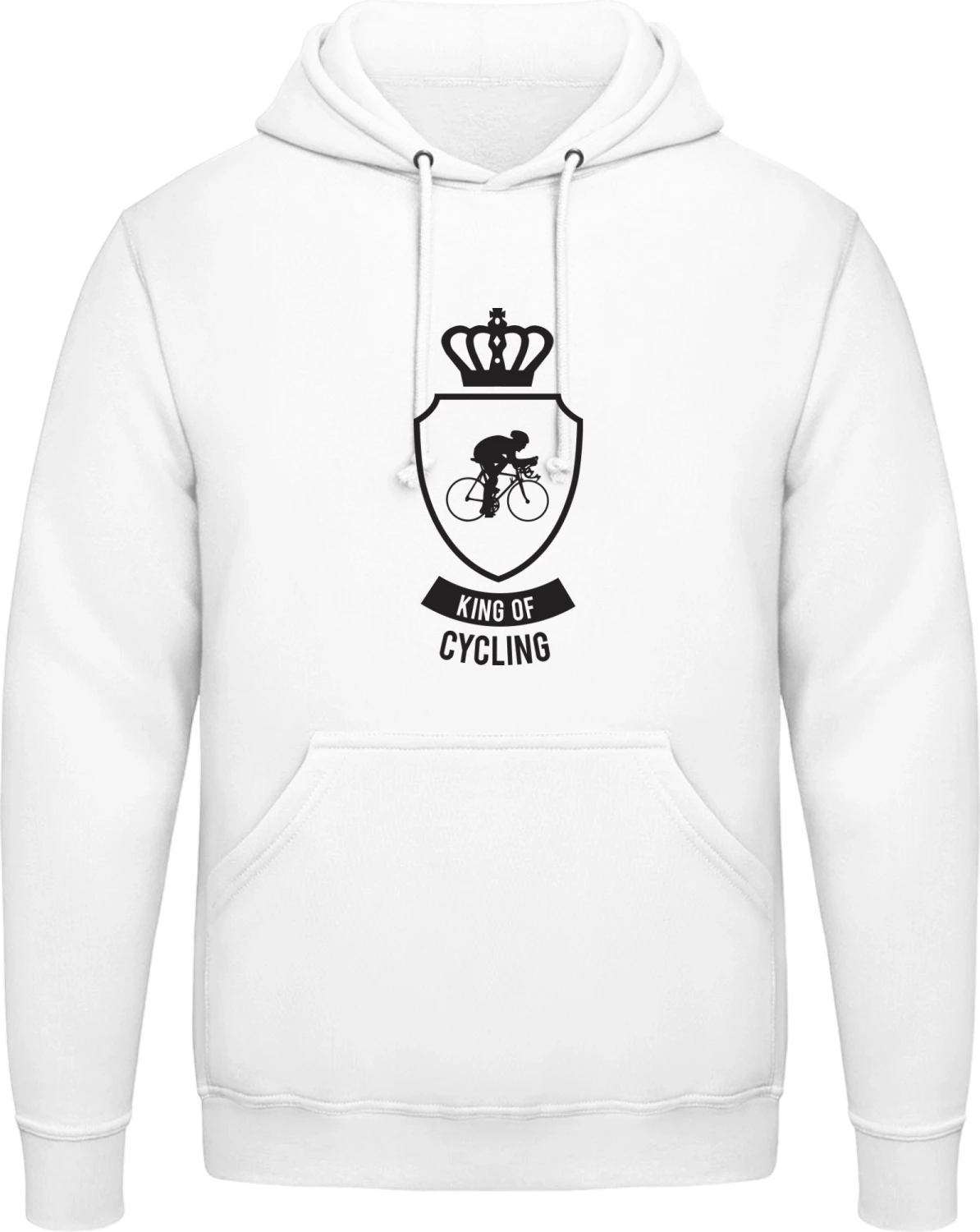 King of Cycling - Arctic white AWDis man hoodie - Front