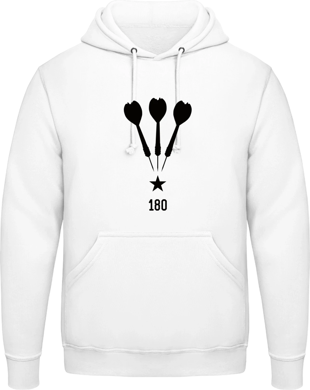 Darts 180 Star - Arctic white AWDis man hoodie - Front