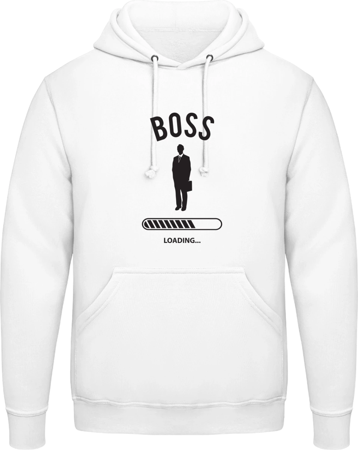 Boss Loading - Arctic white AWDis man hoodie - Front