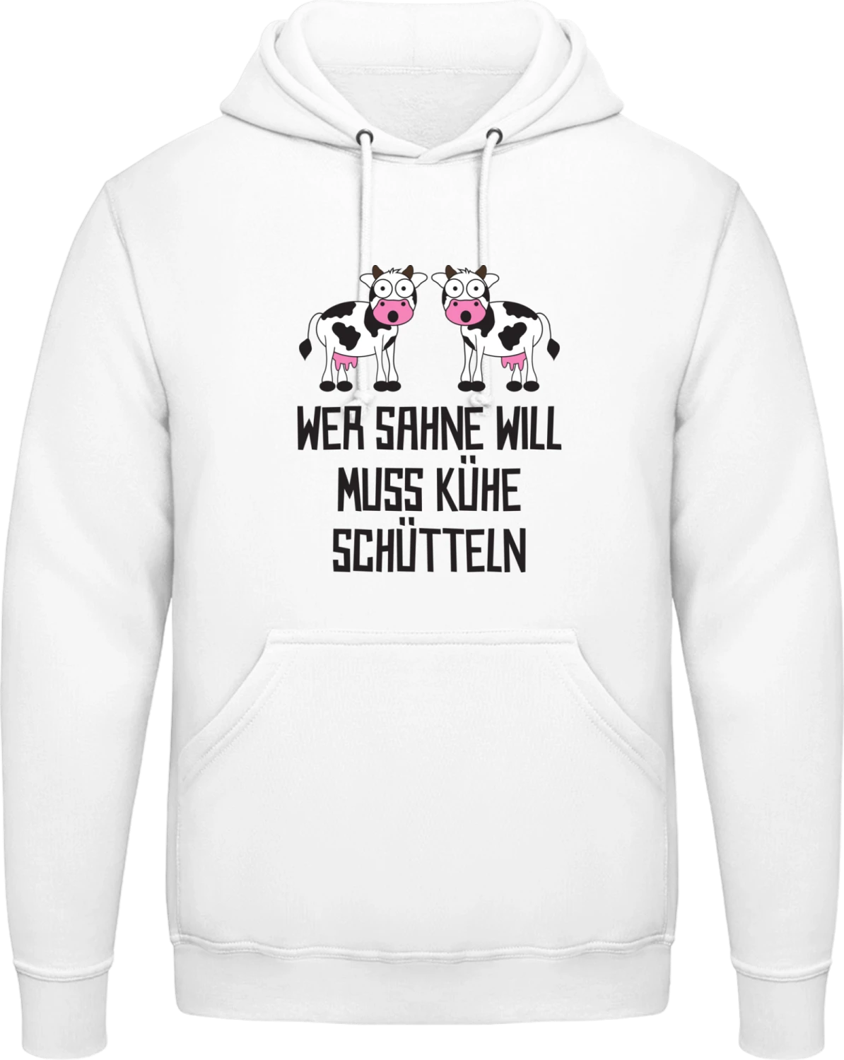 Wer Sahne will muss Kühe schütteln - Arctic white AWDis man hoodie - Front