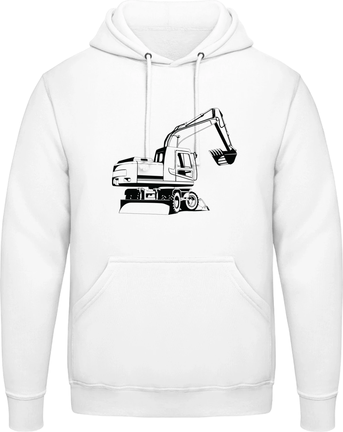 Excavator Detailed - Arctic white AWDis man hoodie - Front