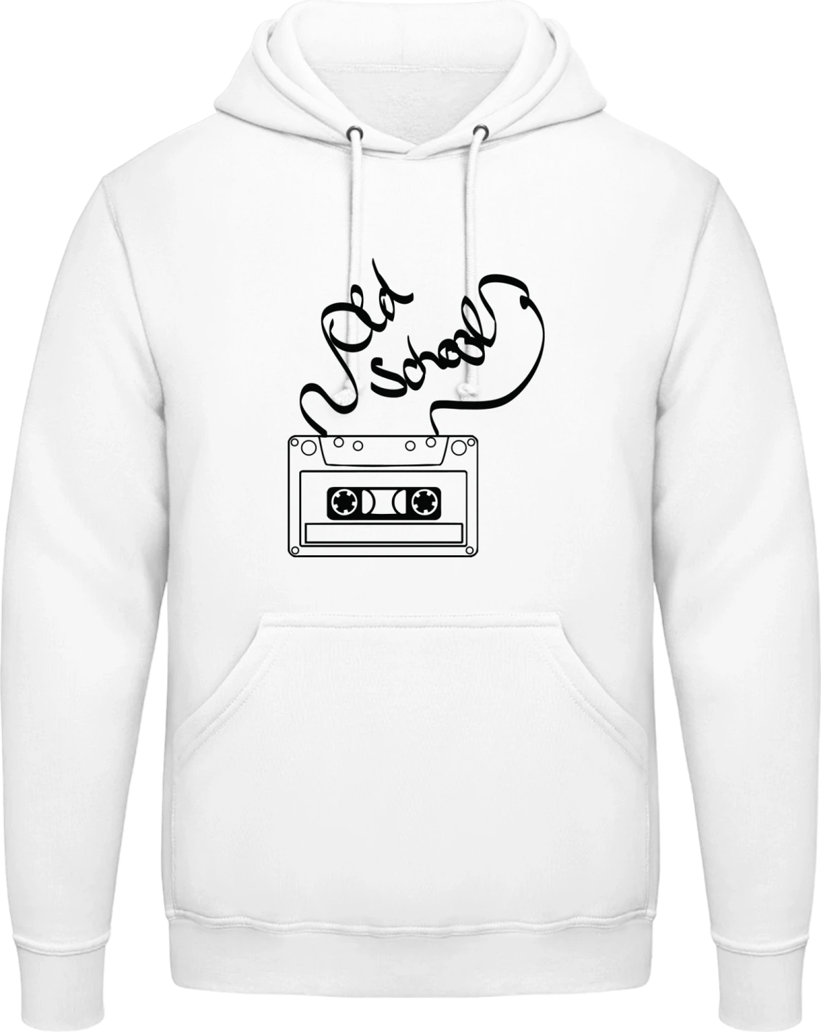 Old School Music Tape - Arctic white AWDis man hoodie - Front