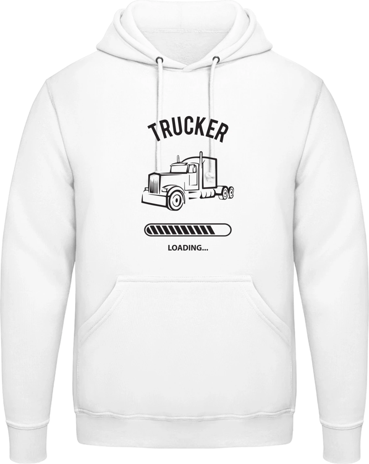 Trucker Loading - Arctic white AWDis man hoodie - Front