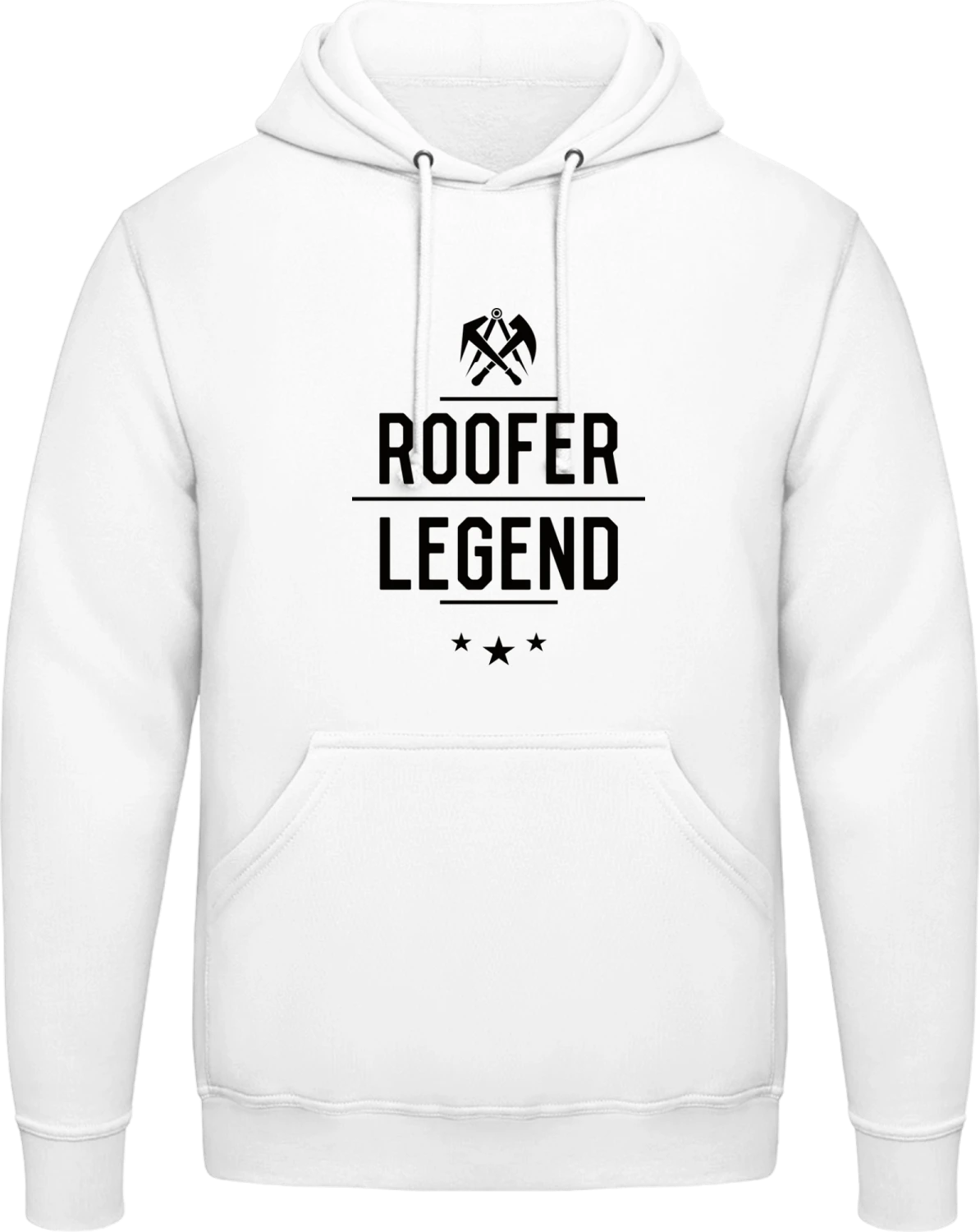 Roofer Legend - Arctic white AWDis man hoodie - Front