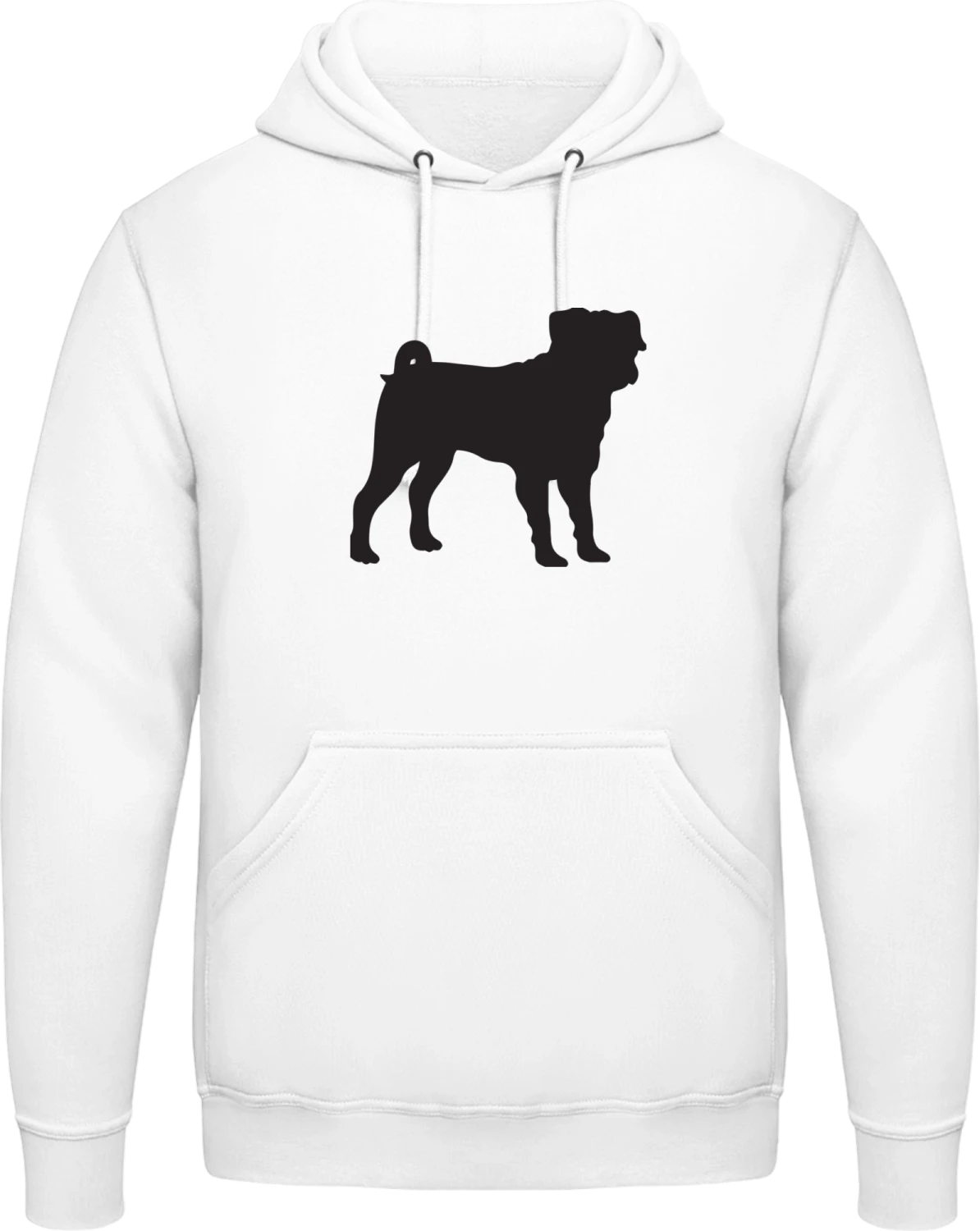 Pug Dog - Arctic white AWDis man hoodie - Front