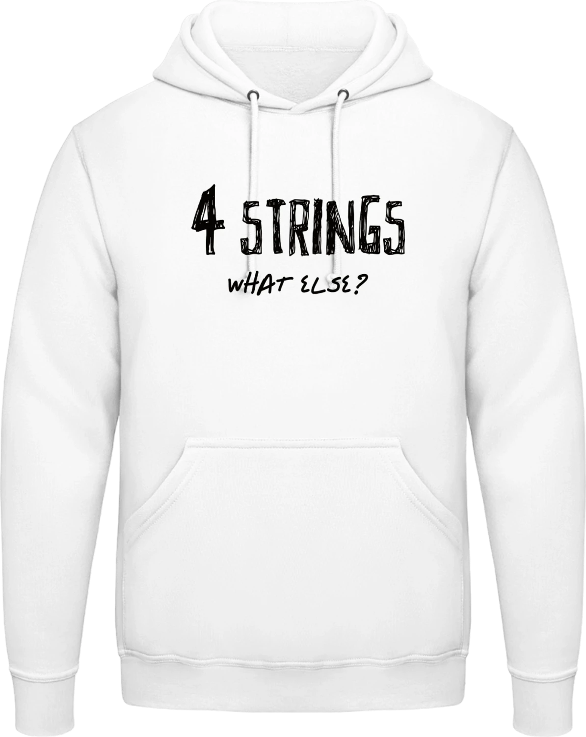 4 Strings What Else - Arctic white AWDis man hoodie - Front