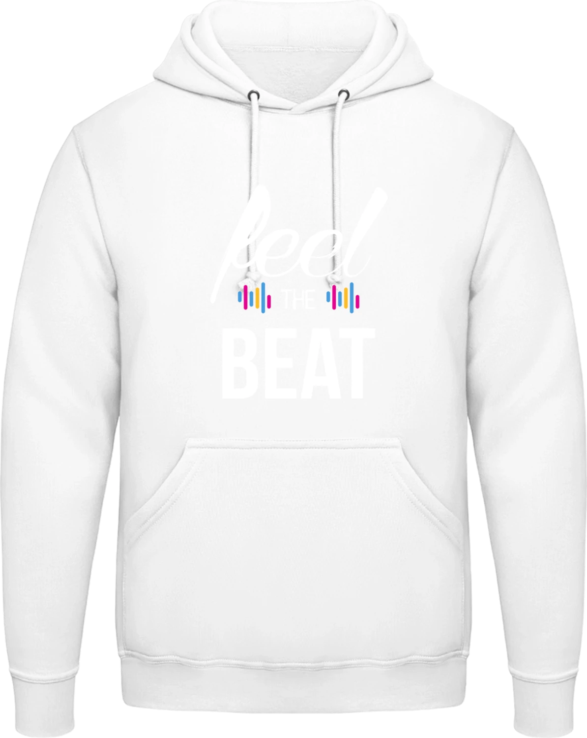 Feel The Beat - Arctic white AWDis man hoodie - Front