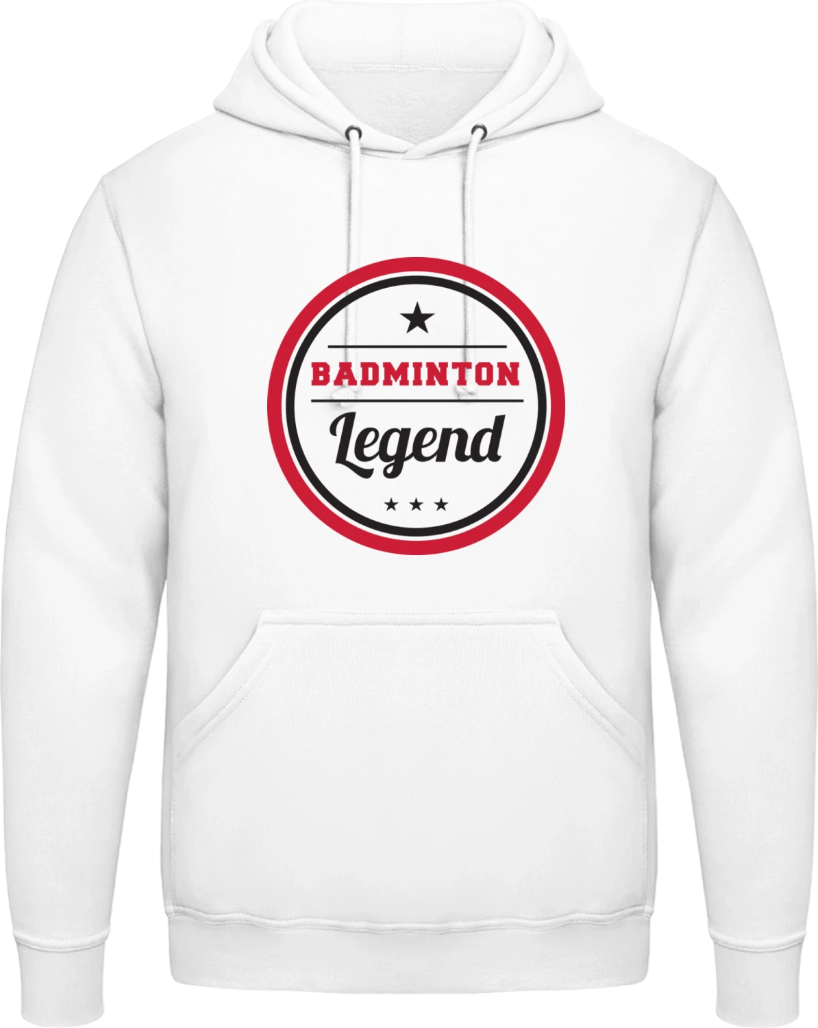 Badminton Legend - Arctic white AWDis man hoodie - Front