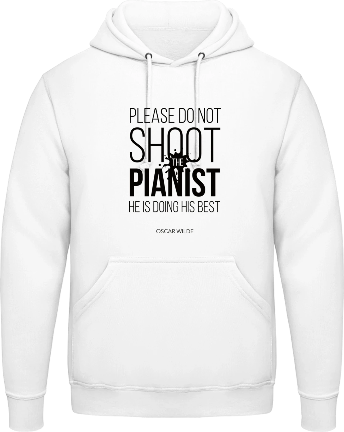 Do Not Shoot The Pianist - Arctic white AWDis man hoodie - Front