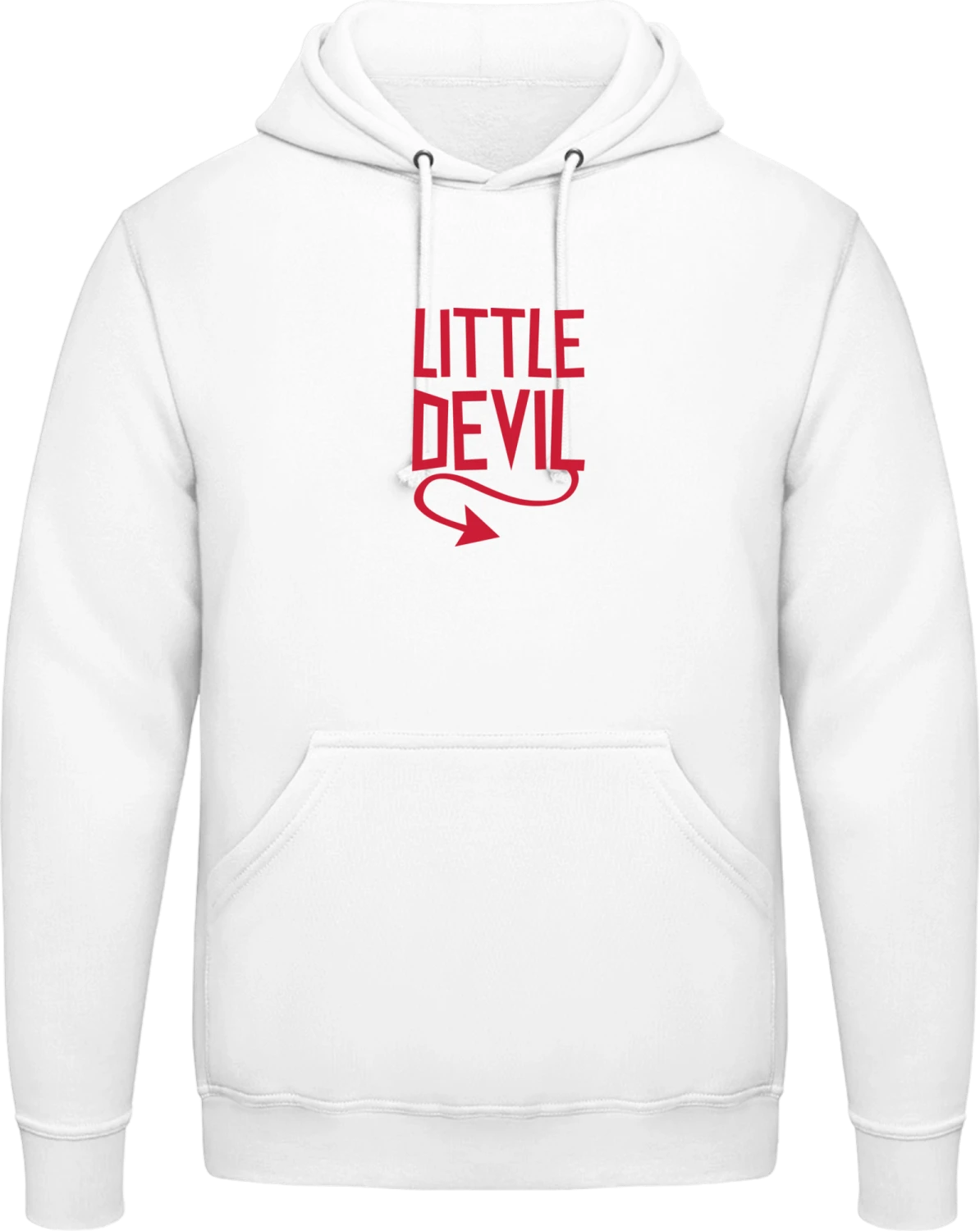 Little Devil Typo - Arctic white AWDis man hoodie - Front