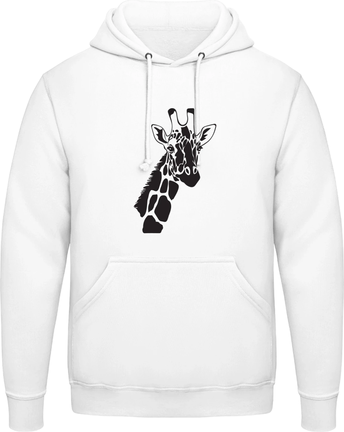 Giraffe Outline - Arctic white AWDis man hoodie - Front