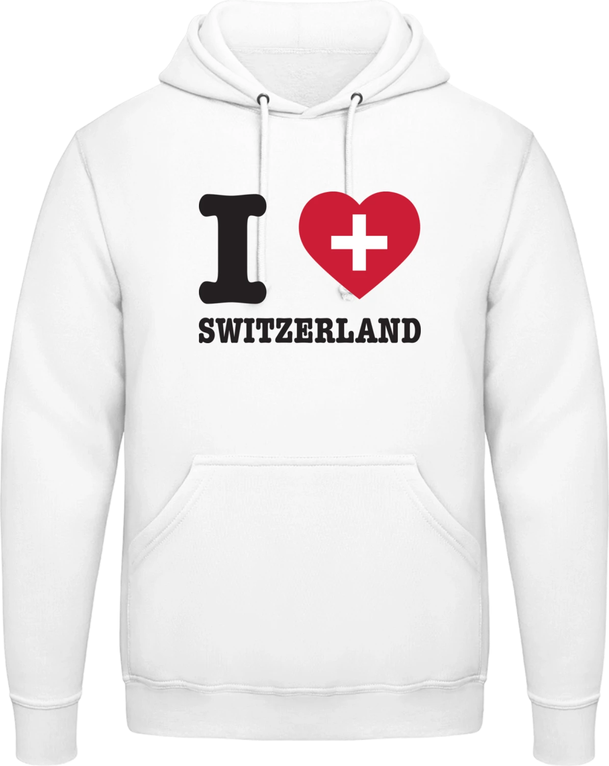 I Love Switzerland - Arctic white AWDis man hoodie - Front