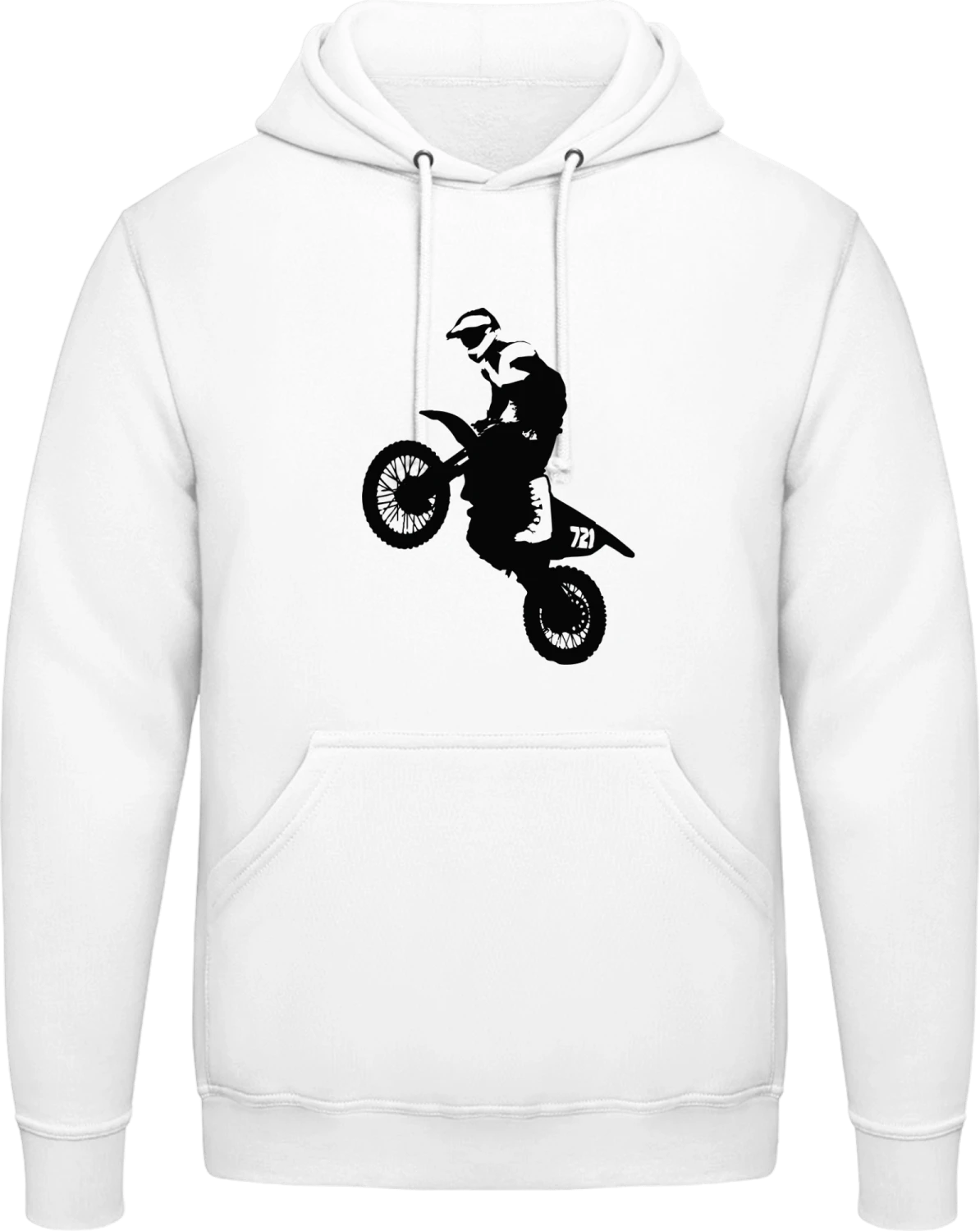 Motocross Illustration - Arctic white AWDis man hoodie - Front