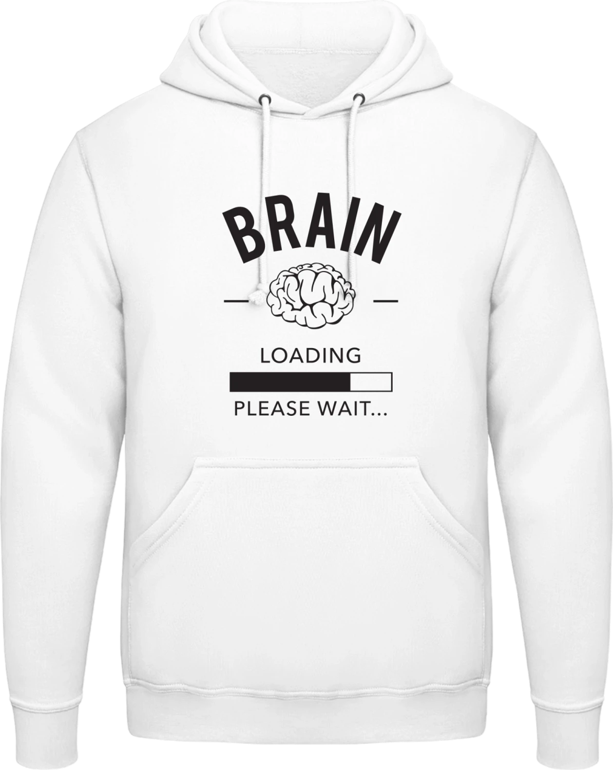 Brain loading please wait - Arctic white AWDis man hoodie - Front