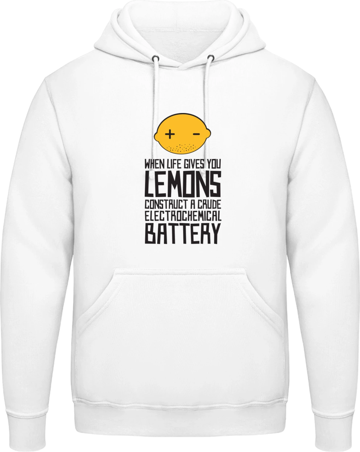 When Life Gives You Lemons - Arctic white AWDis man hoodie - Front