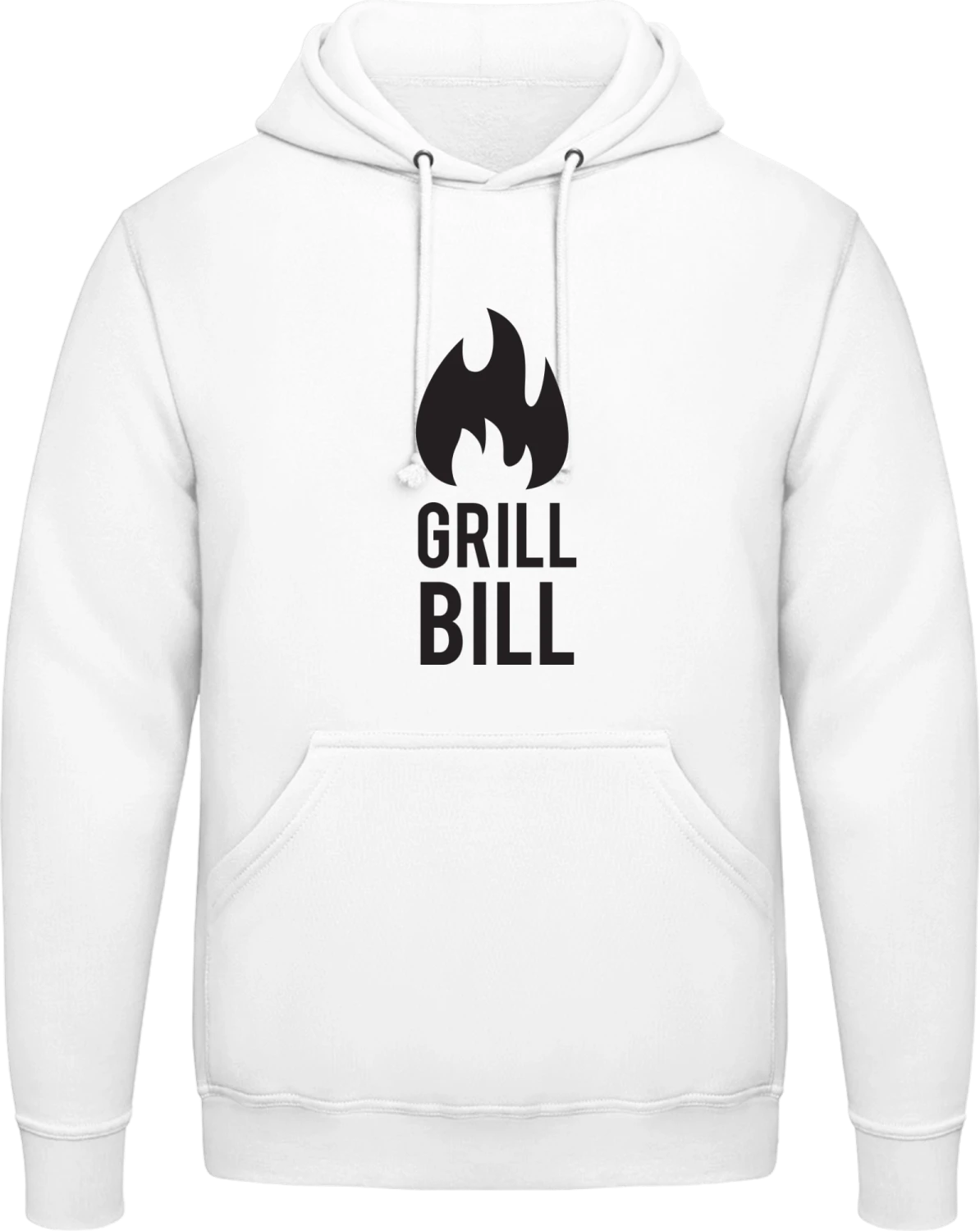 Grill Bill Flame - Arctic white AWDis man hoodie - Front